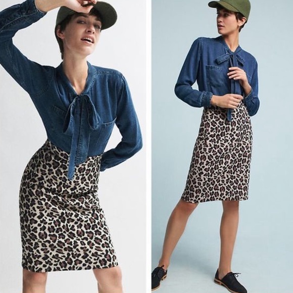Anthropologie Dresses & Skirts - Anthropologie Maeve Leopard Pencil Skirt